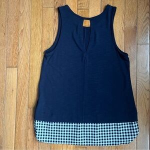 J Crew blue white tank top womans small